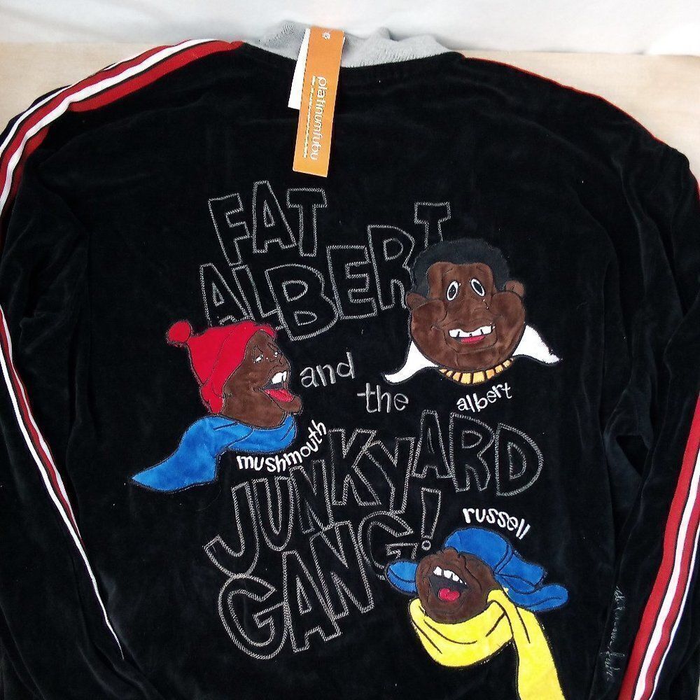 NWT Vintage Platinum FUBU Fat Albert Junkyard Gang Velour Jacket